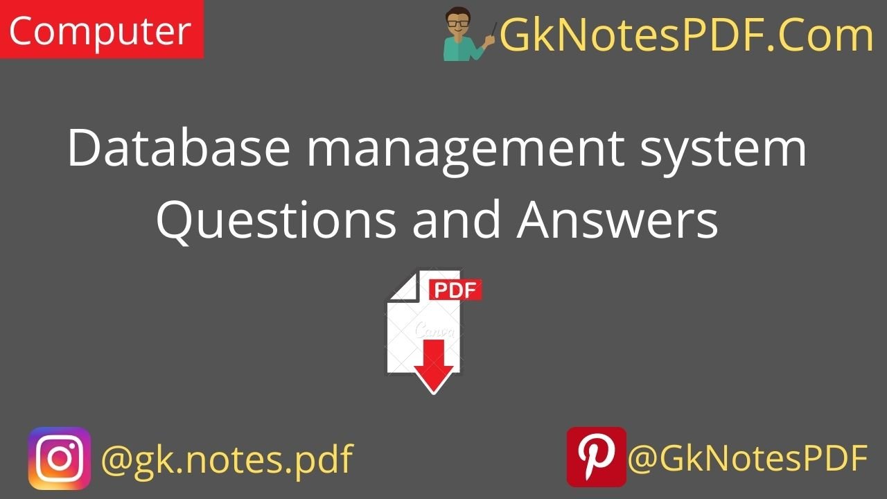 Database management system Questions and Answers PDF ,