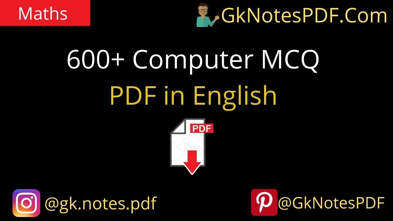 600+ Computer MCQ PDF in English