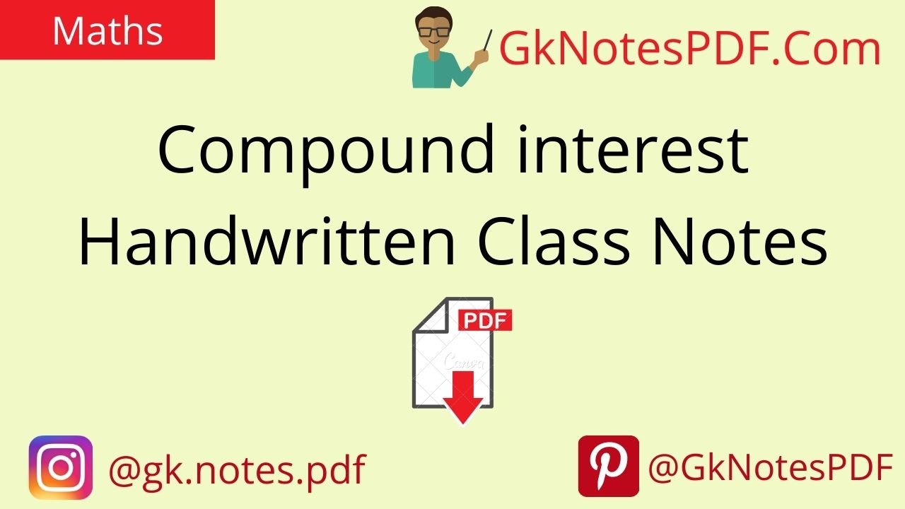Compound interest Handwritten Class Notes PDF