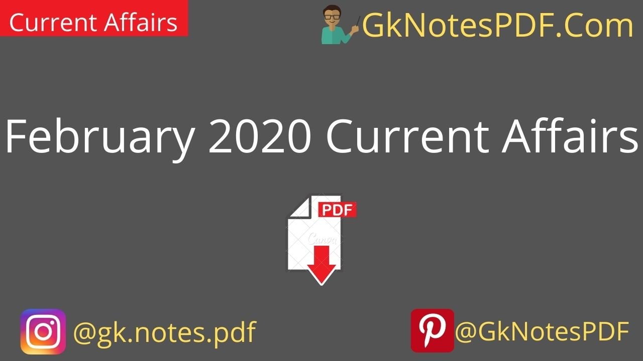 February 2020 Current Affairs PDF in Hindi ,