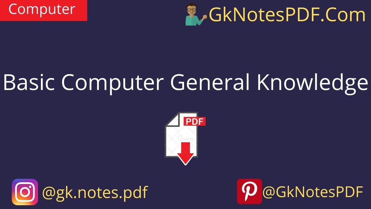Basic Computer General Knowledge PDF in English