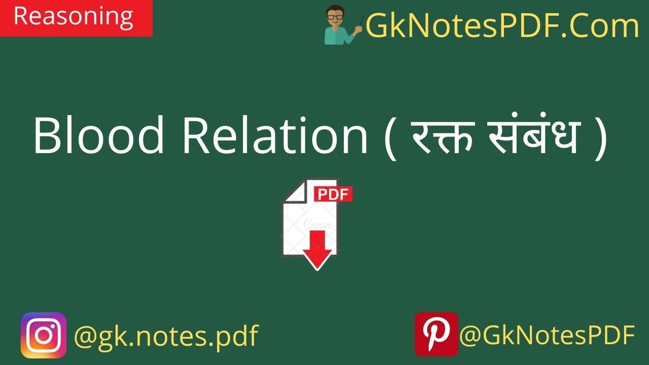 Reasoning Blood Relation Questions PDF in Hindi