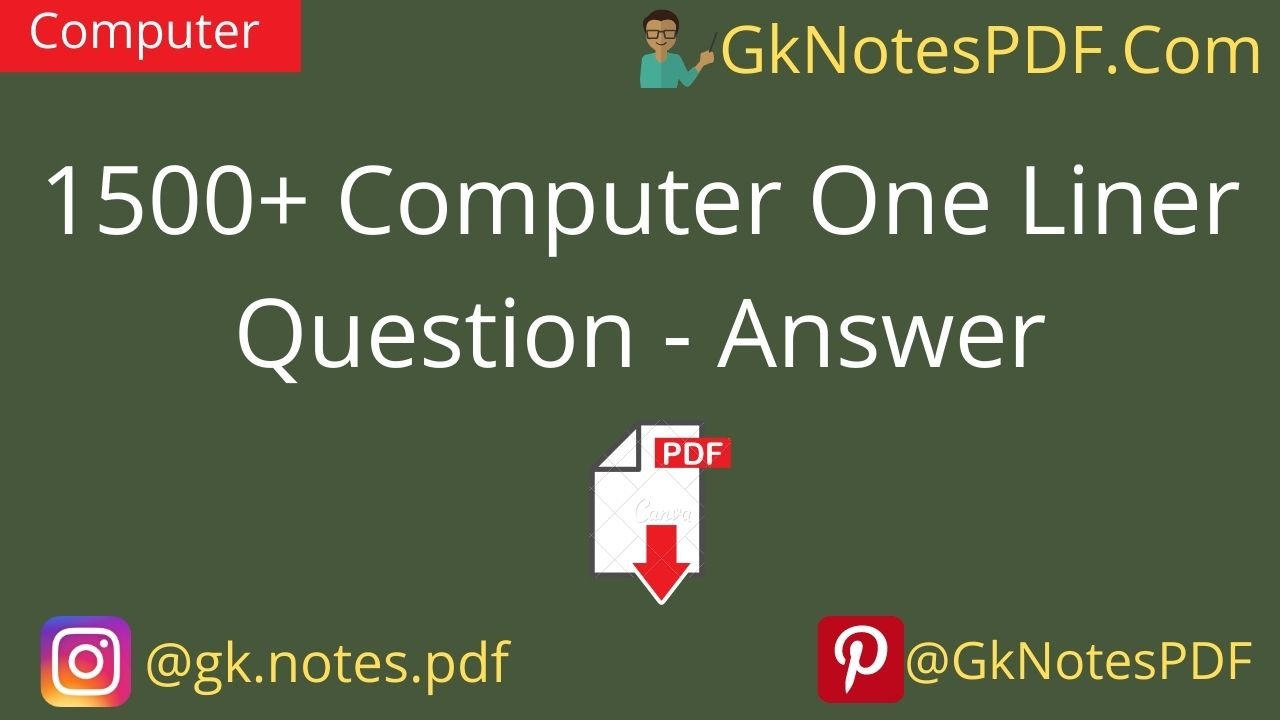one liner computer question in hindi pdf
