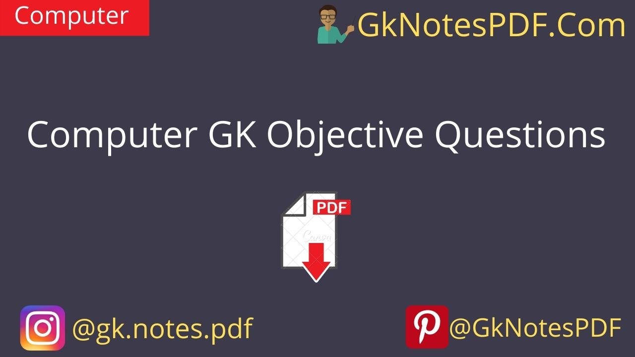 Computer GK Objective Questions In Hindi PDF