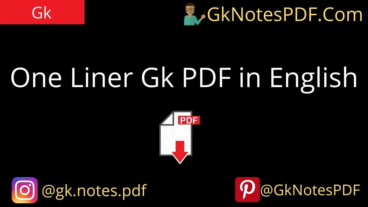 One Liner Gk PDF in English