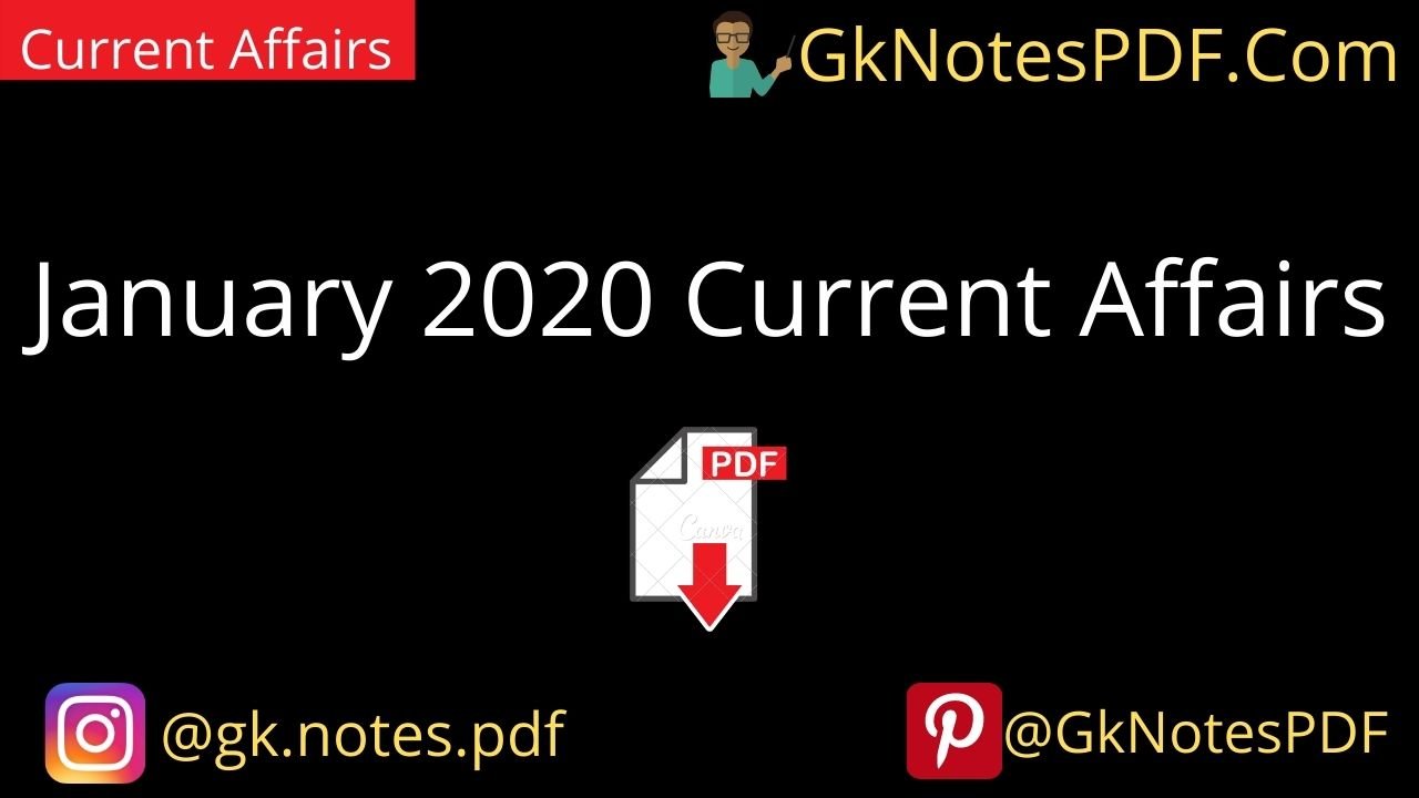 January 2020 current affairs PDF in Hindi