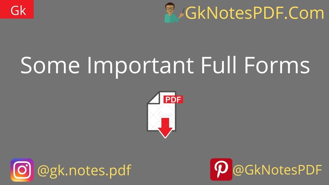 Some Important Full Forms PDF Download