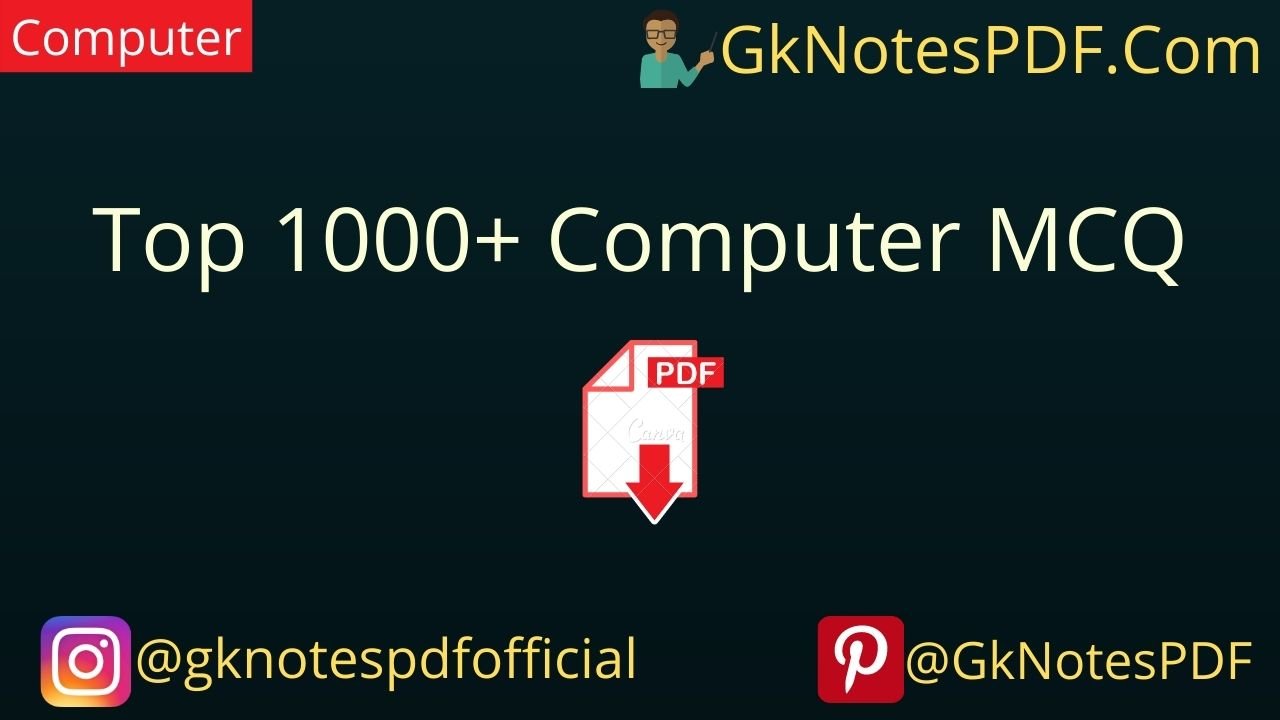 1000 Computer GK Question and Answer in Hindi PDF