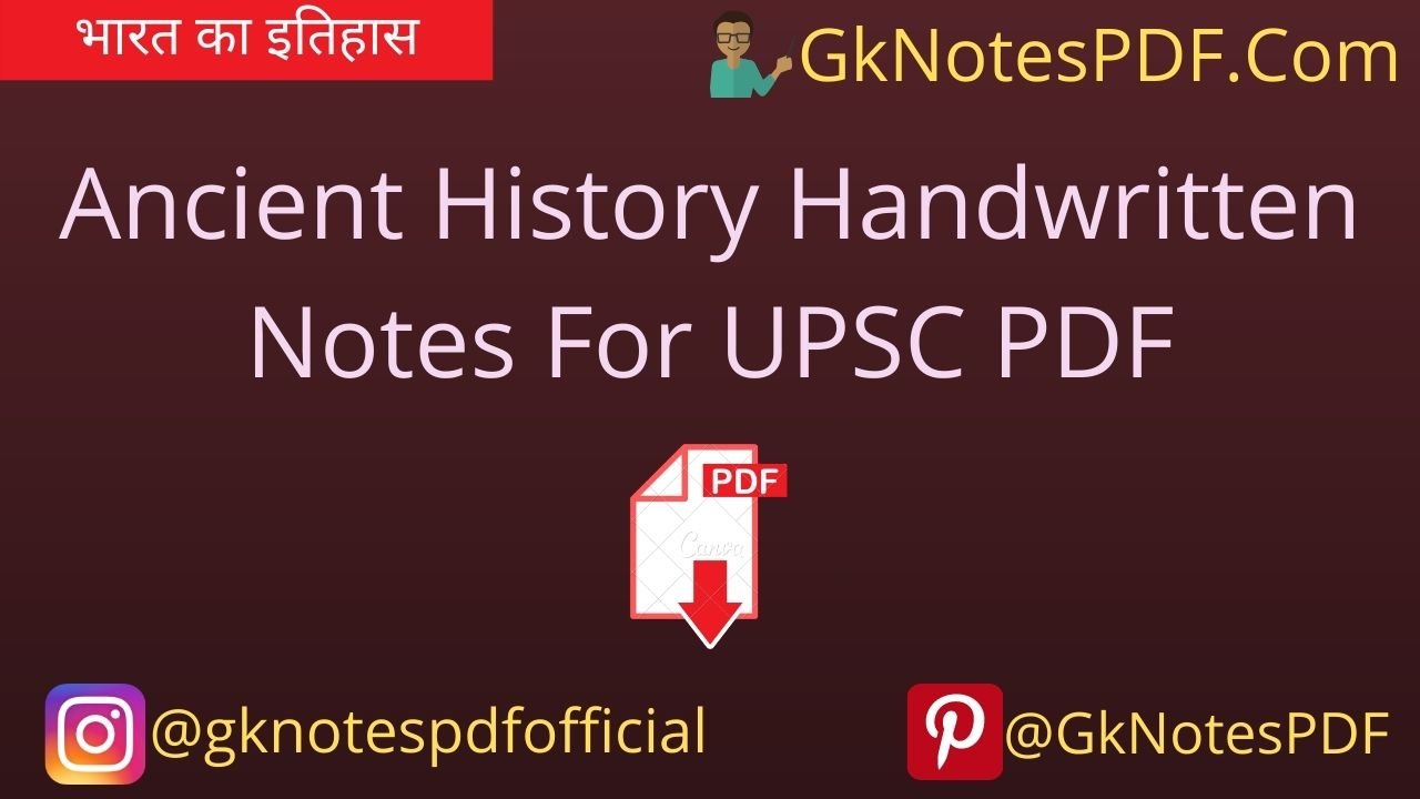 Ancient History Handwritten Notes For UPSC PDF