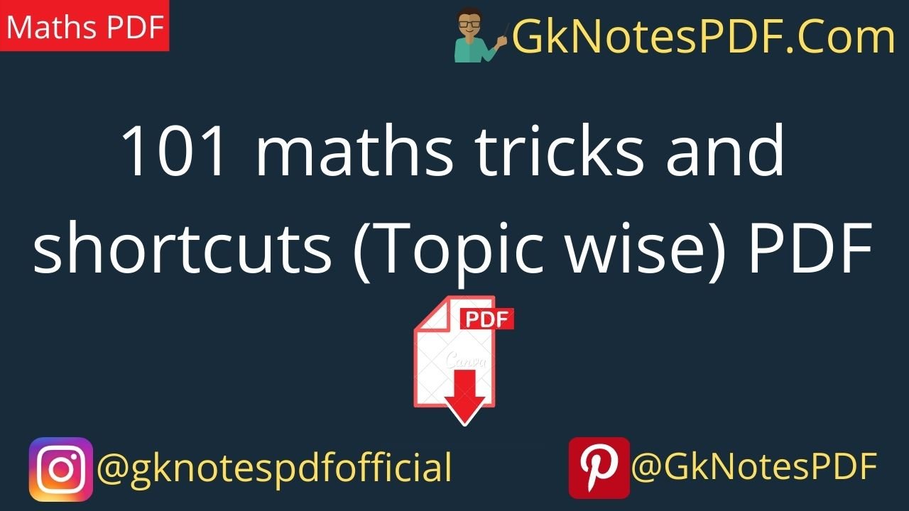 101 maths tricks and shortcuts (Topic wise) PDF