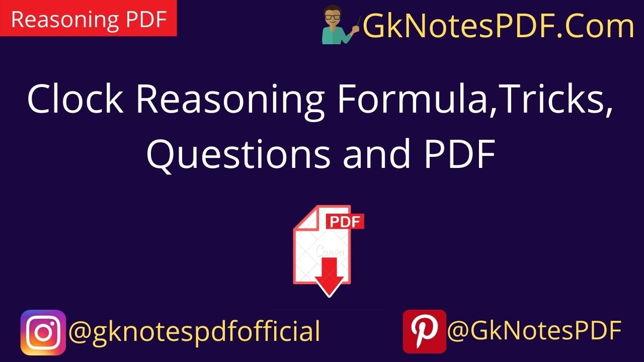 Clock Reasoning Formula,Tricks, Questions and PDF
