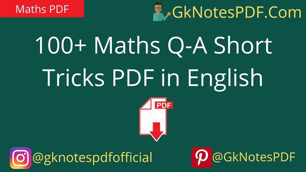 100+ Maths Q-A Short Tricks PDF in English