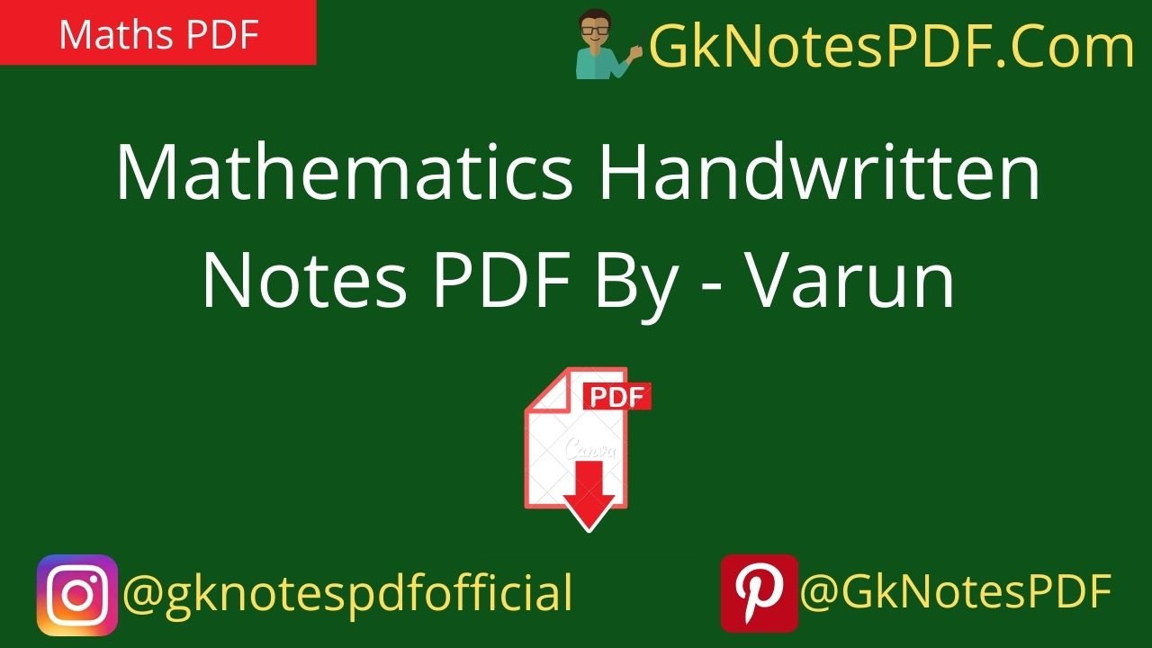 Mathematics Handwritten Notes PDF