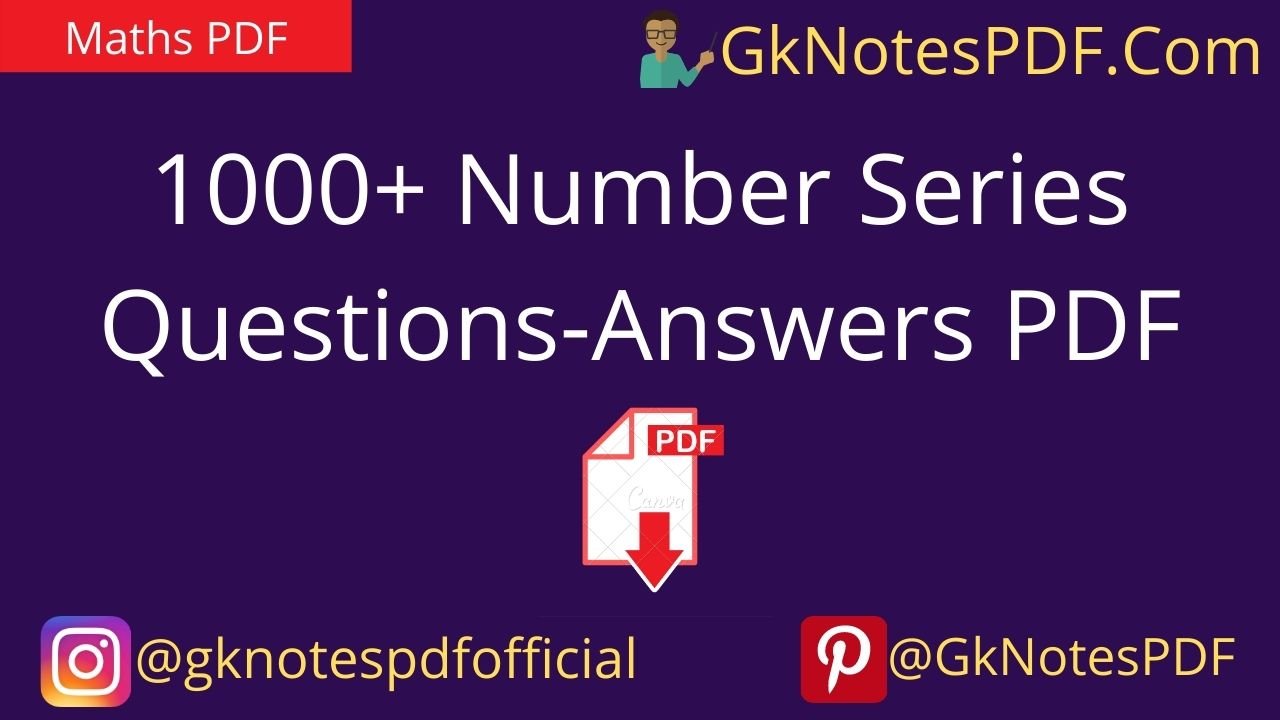 1000+ Number Series Questions-Answers PDF Download