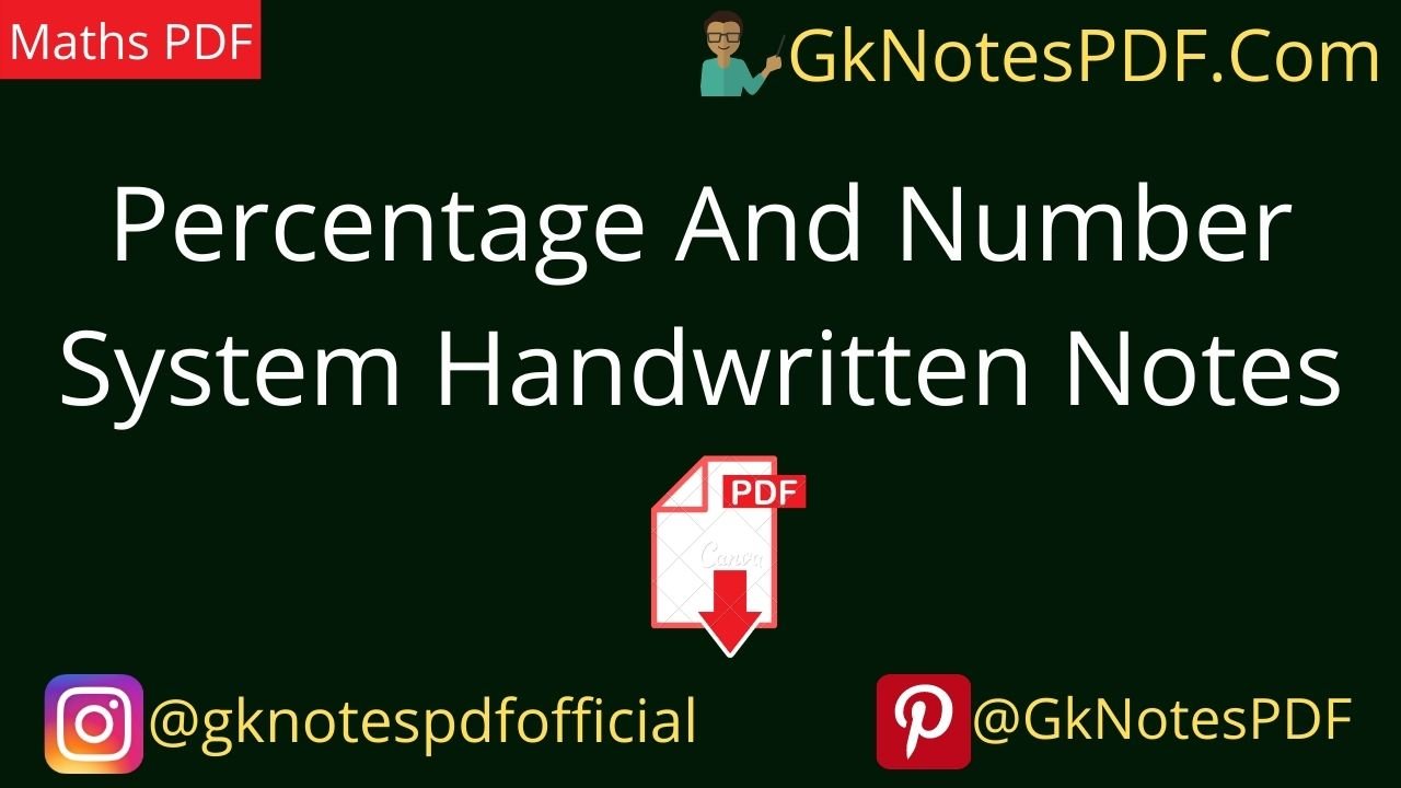 Percentage And Number System Handwritten Notes