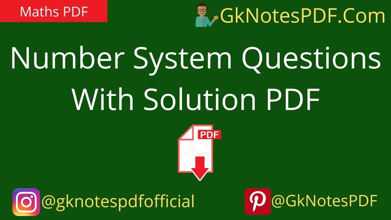 Number System Questions With Solution PDF