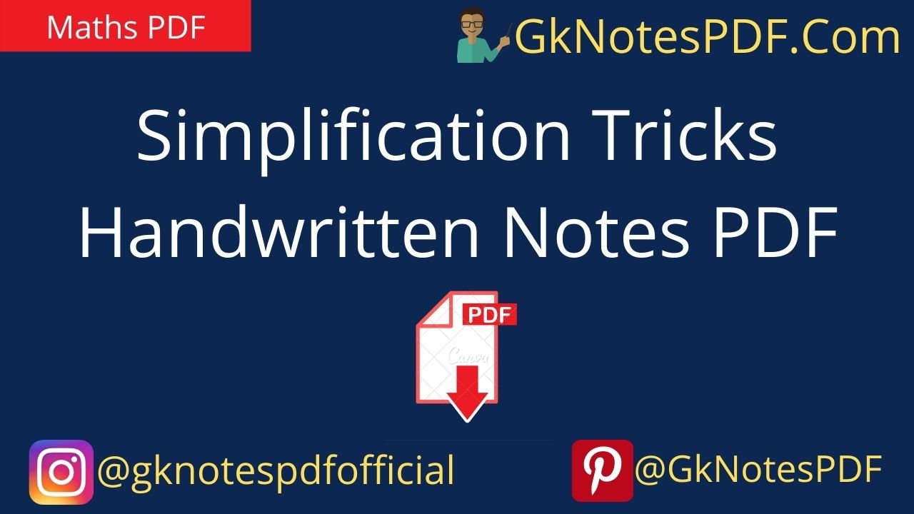 Simplification Tricks Handwritten Notes PDF Download