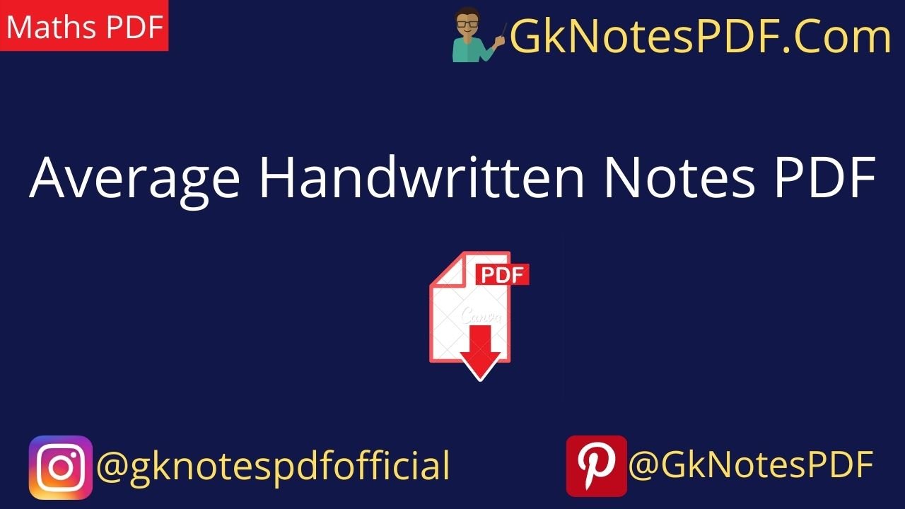 Average Handwritten Notes PDF in Hindi