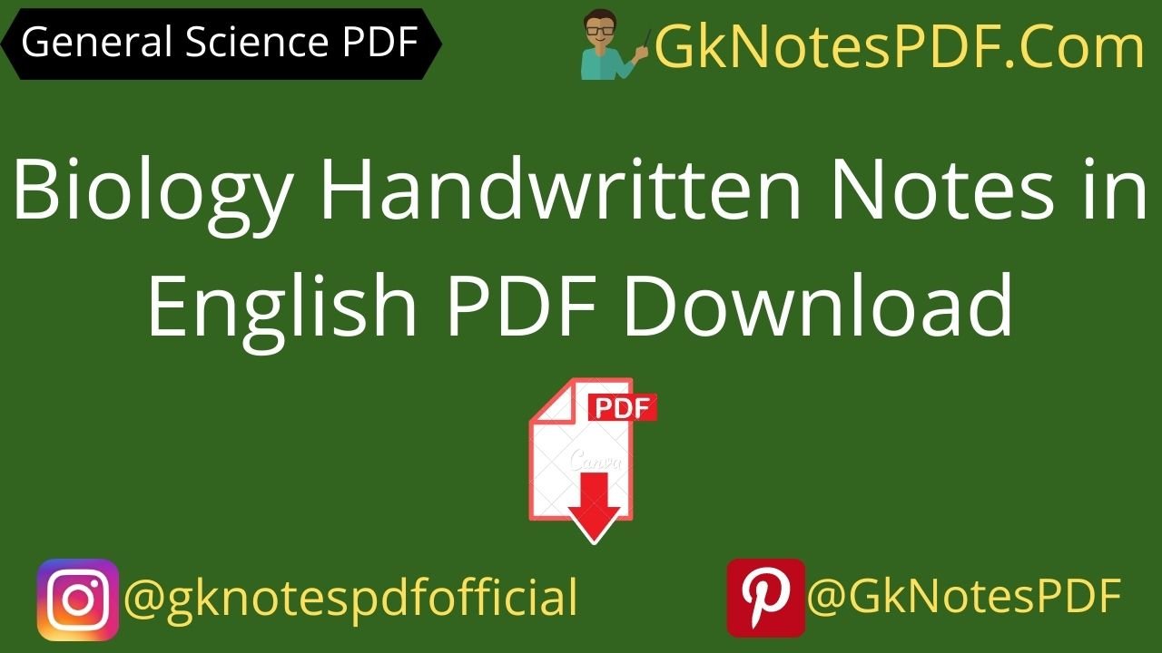 Biology Handwritten Notes in English PDF Download