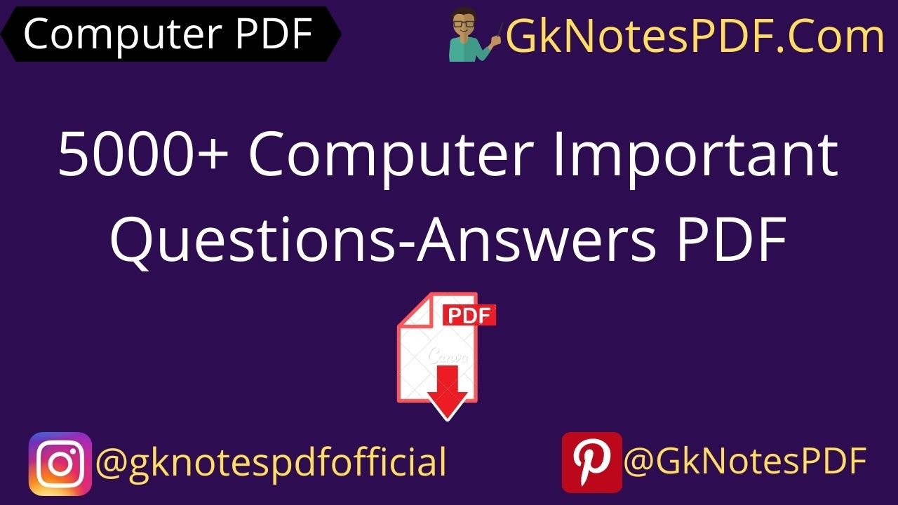 5000+ Computer Important Questions-Answers PDF