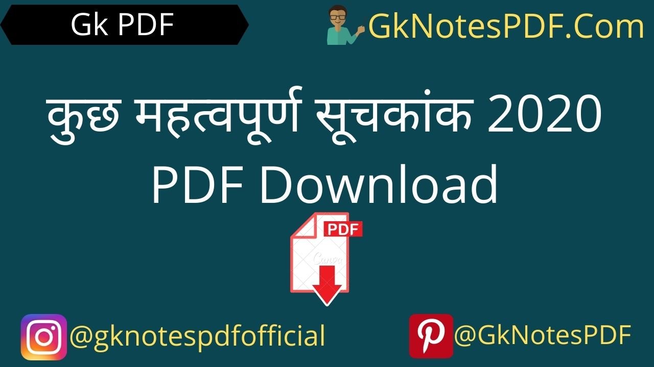 India's Rank In Different Indexes 2020 in Hindi PDF