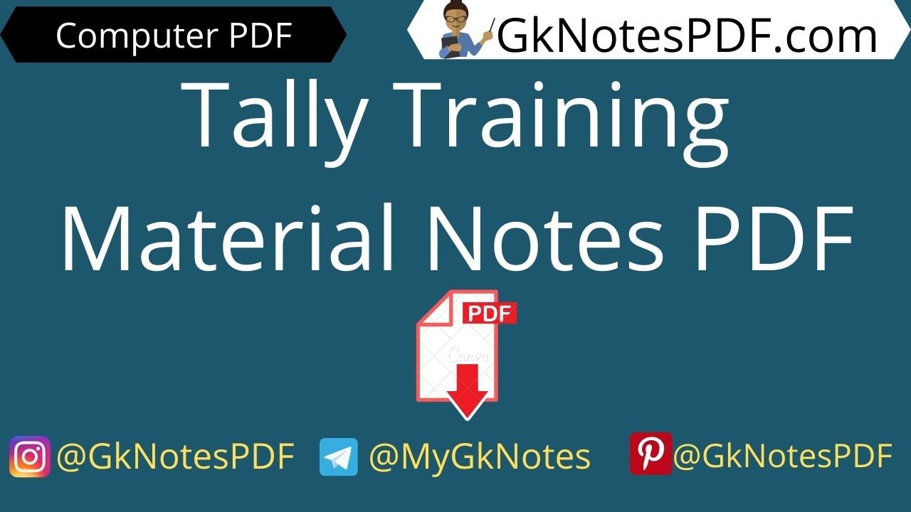 Tally Training Material Notes PDF in Hindi