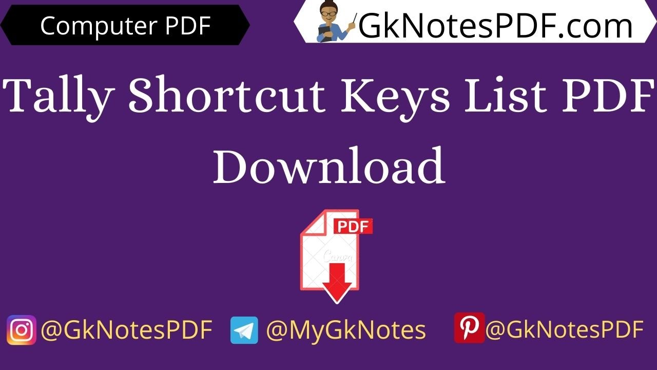 Tally Shortcut Keys List PDF