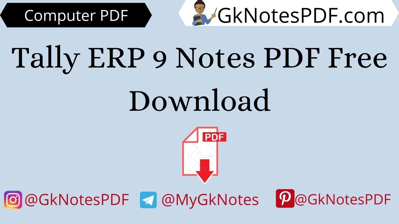 Tally ERP 9 Notes PDF Free Download
