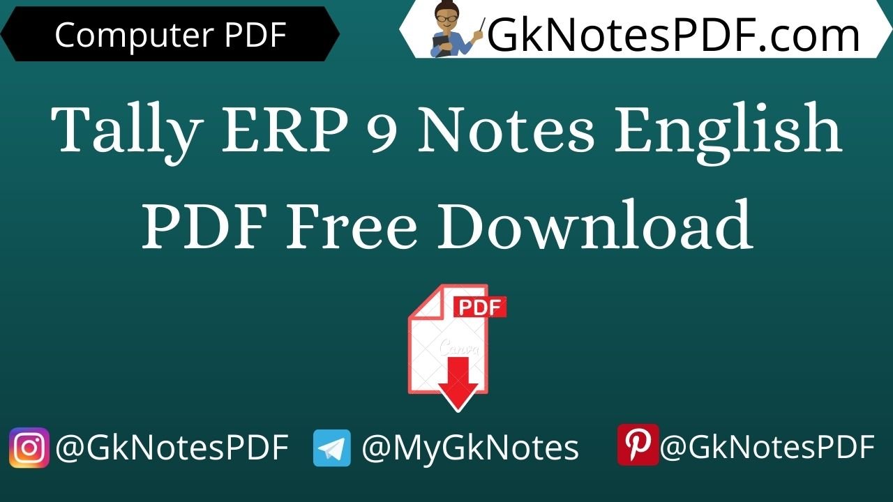 Tally ERP 9 Notes English PDF