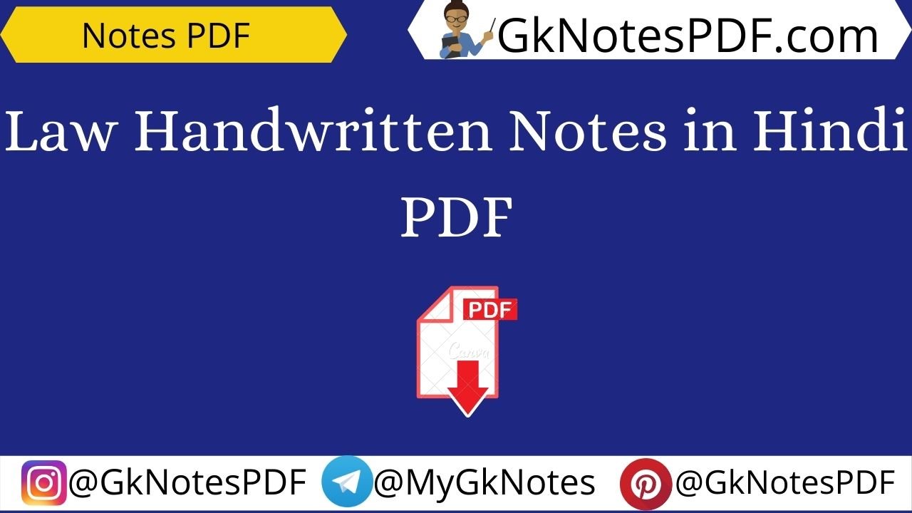 Law Handwritten Notes in Hindi PDF