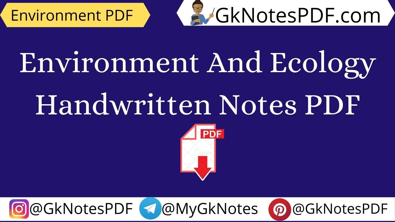 Environment And Ecology Handwritten Notes PDF