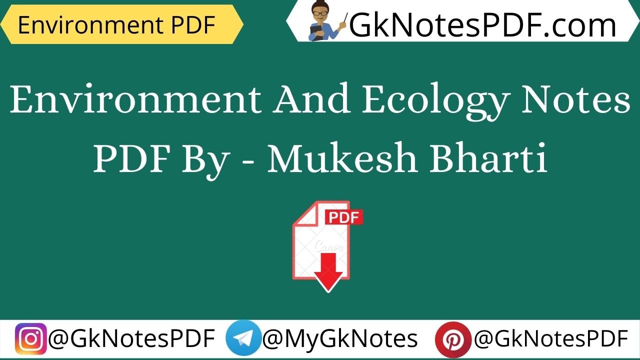 Environment And Ecology Notes PDF
