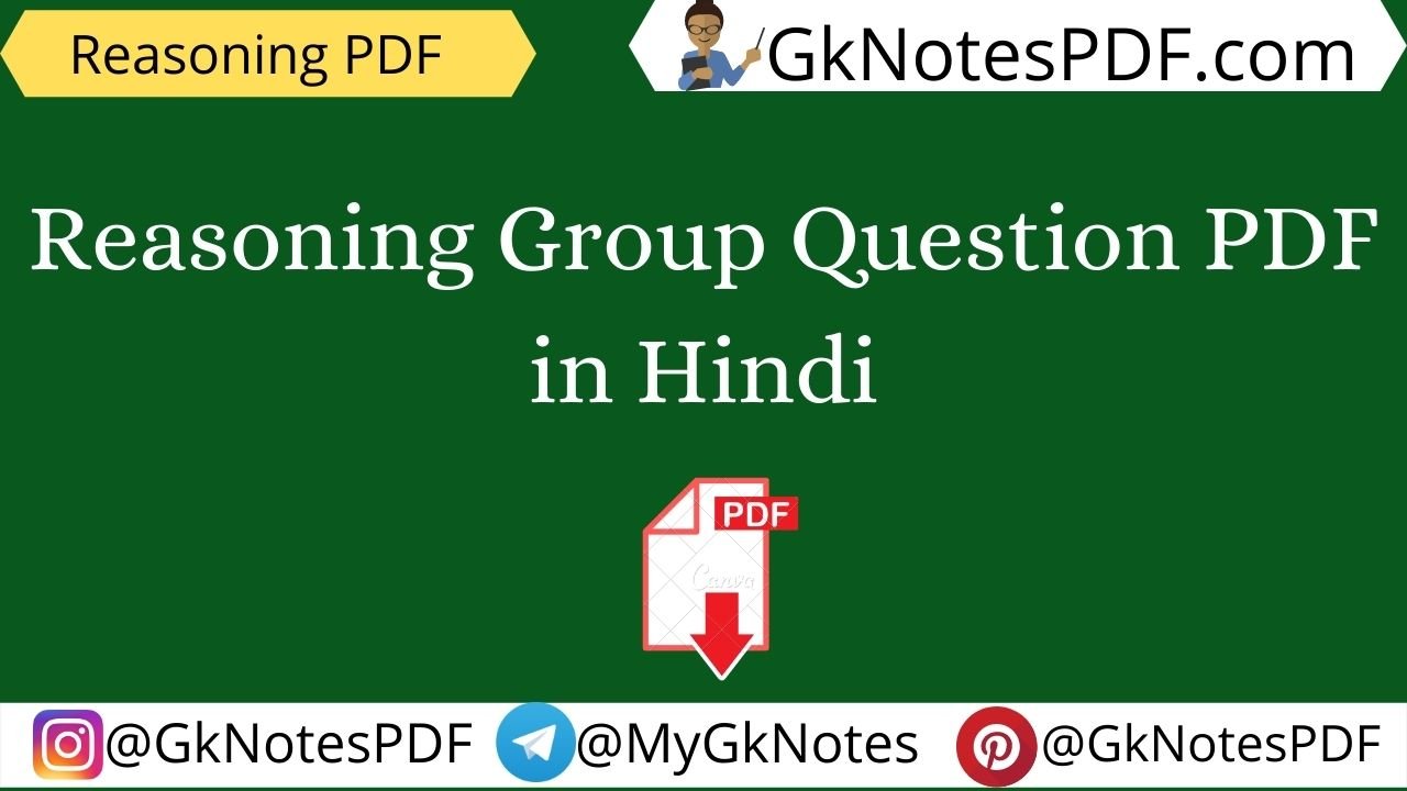 Reasoning Group Question PDF in Hindi