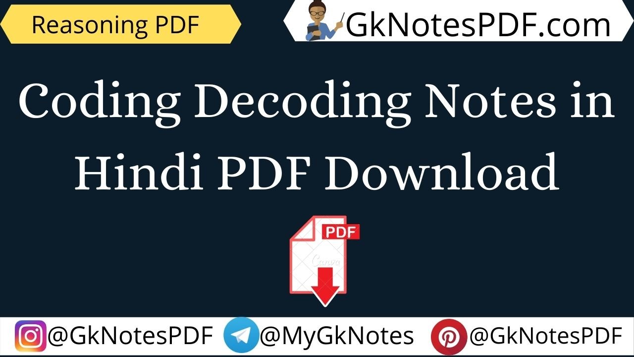 Coding Decoding Notes in Hindi PDF
