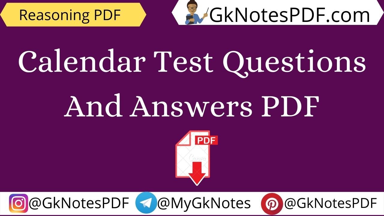 Calendar Test Questions And Answers PDF