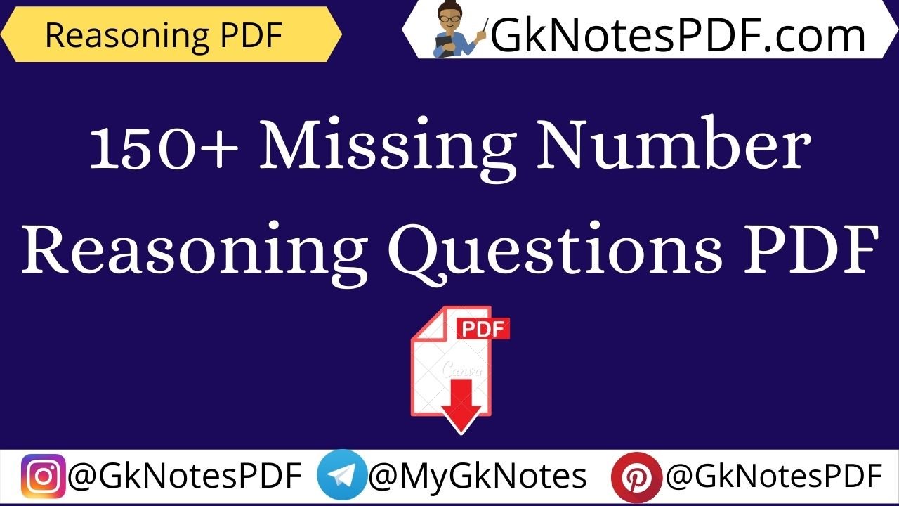 Missing Number Reasoning Questions PDF