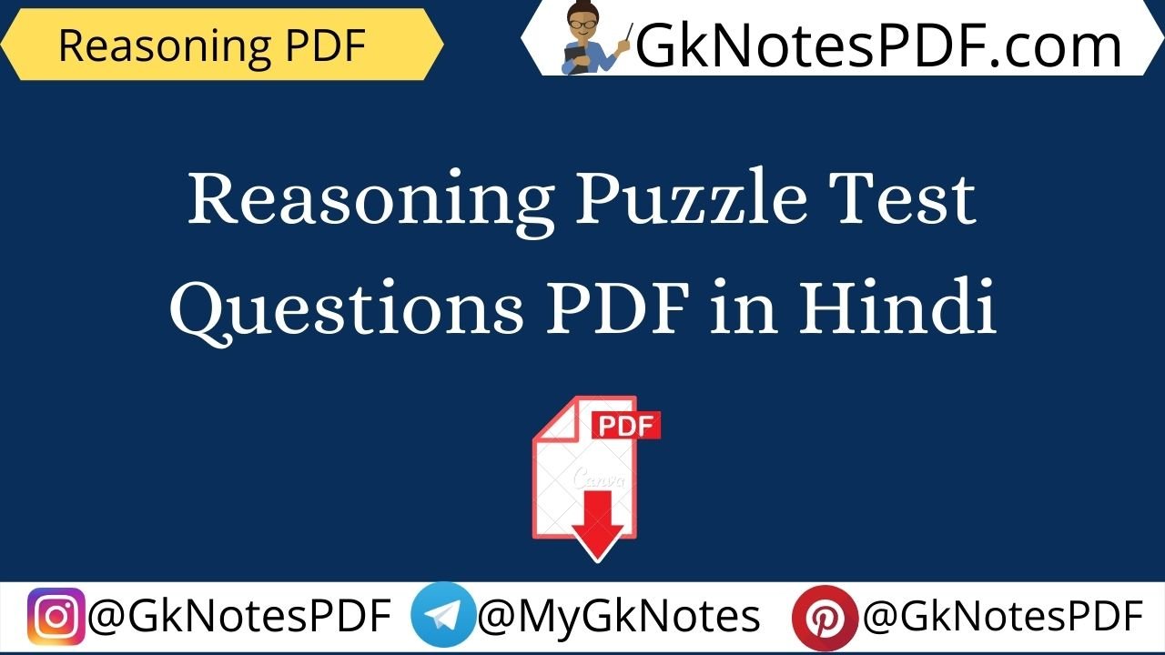 Reasoning Puzzle Test Questions PDF