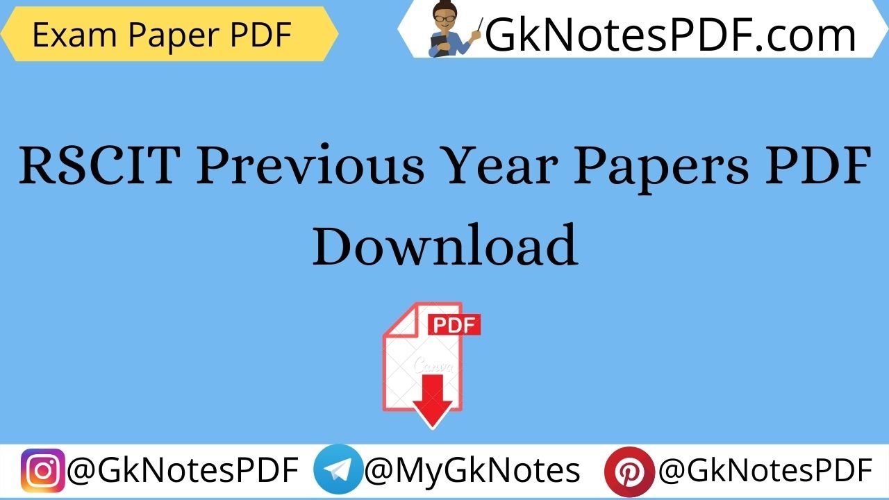 RSCIT Previous Year Question Papers PDF Download