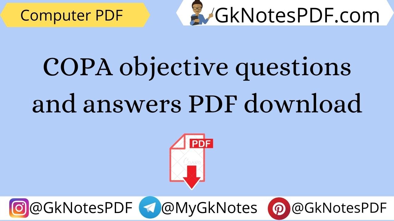 COPA objective questions and answers PDF