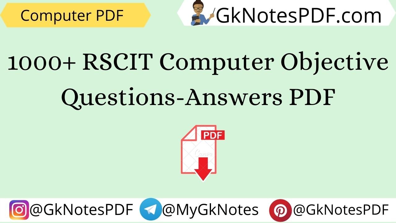 RSCIT Computer Objective Questions-Answers PDF