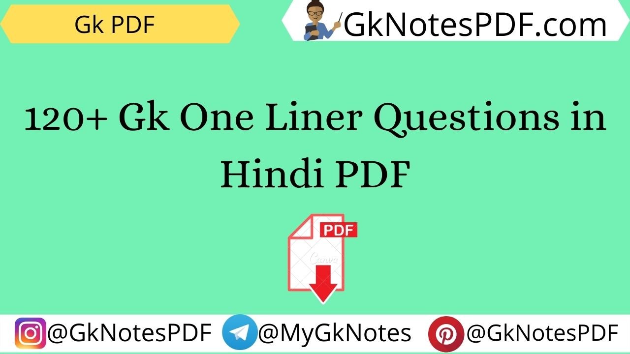 Gk One Liner Questions-Answers in Hindi PDF