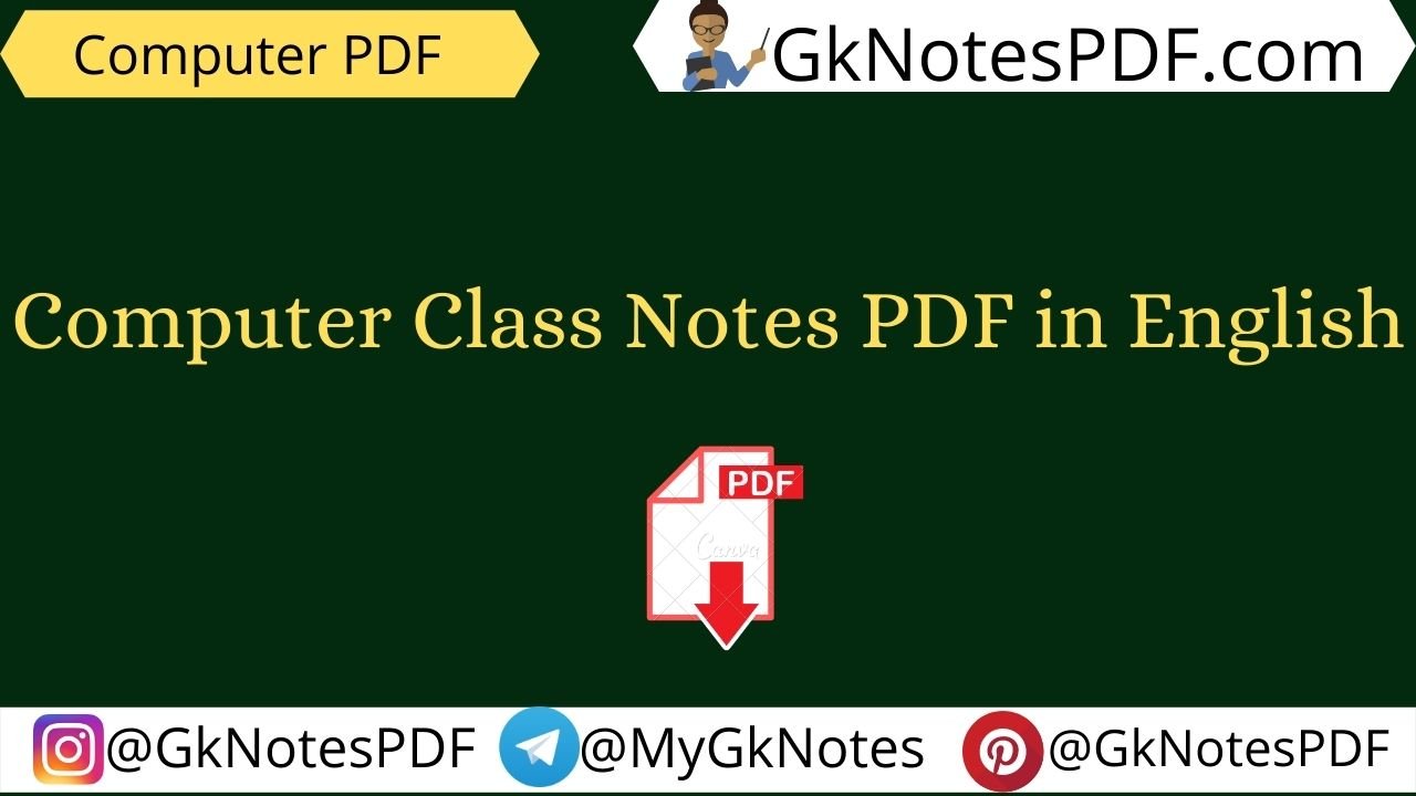 Computer Class Notes PDF in English