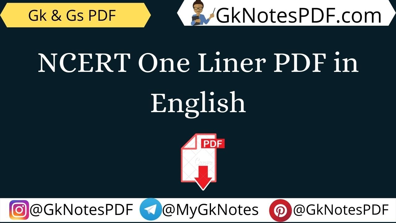 NCERT One Liner PDF in English