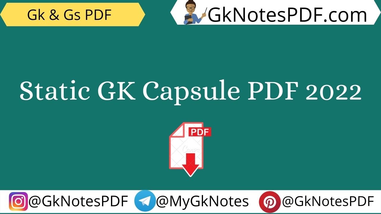 Static GK Capsule PDF 2022
