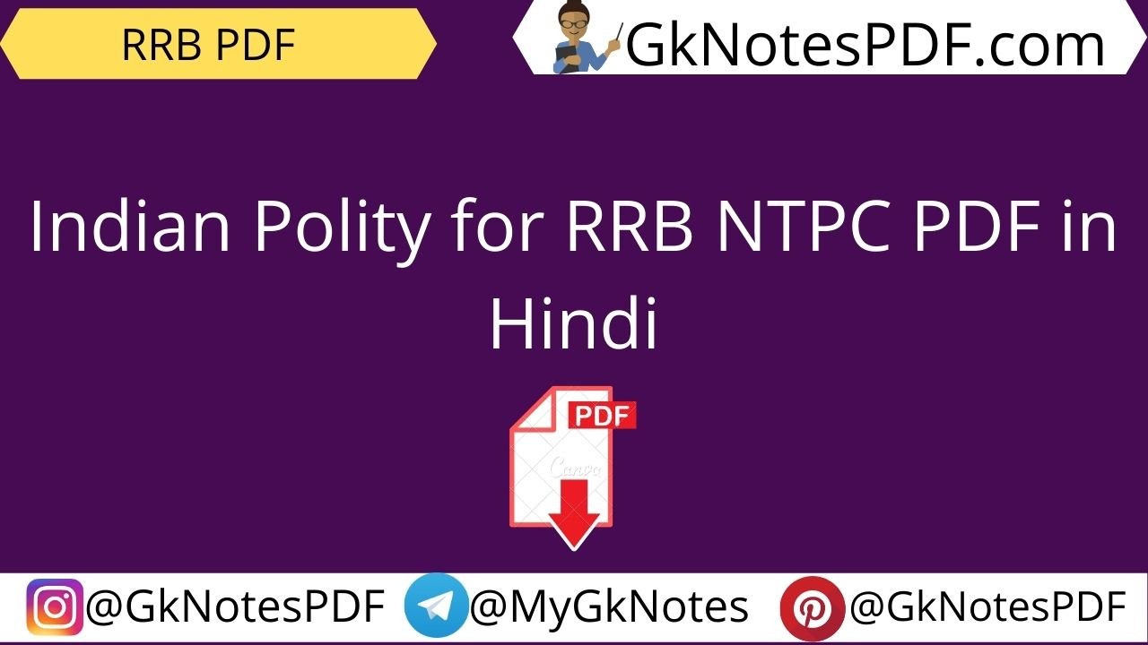 Indian Polity for RRB NTPC PDF in Hindi