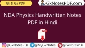 NDA Physics Handwritten Notes PDF in Hindi