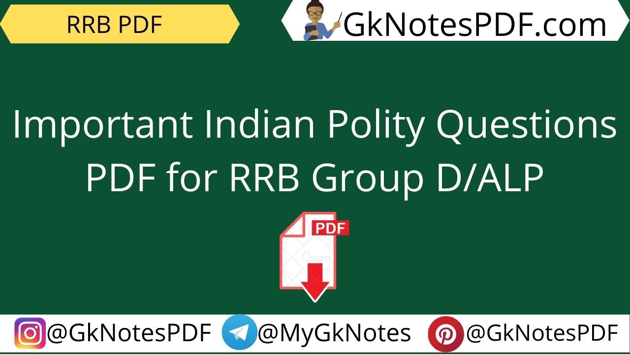 Important Indian Polity Questions PDF