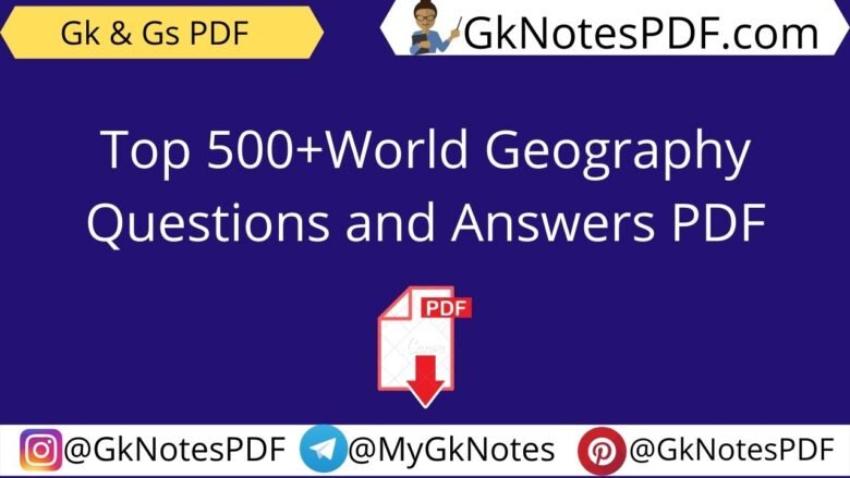 World Geography Objective Questions PDF