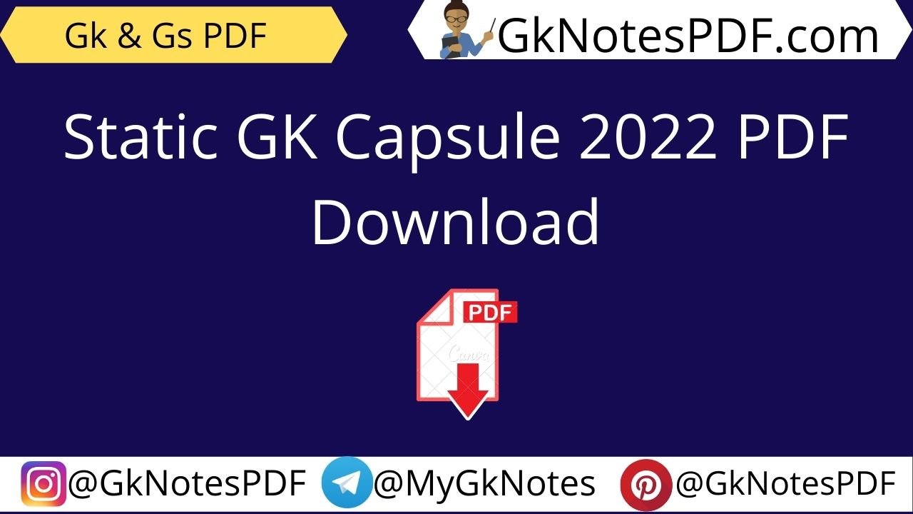 Static GK Capsule 2022 PDF Download
