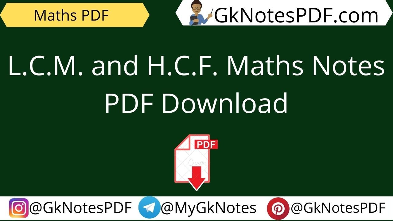 Lcm and HCF Handwritten Notes PDF in English